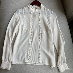 Sezane white silk shirt